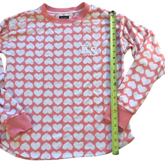 KATE SPADE PAJAMA Valentine Lounge SET PJS PINK WITH WHITE HEARTS.  SIZE WOMEN'S - Picture 7 of 13